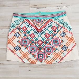 Harper Mini Skirt w/ Aztec Embroidery//Sz M